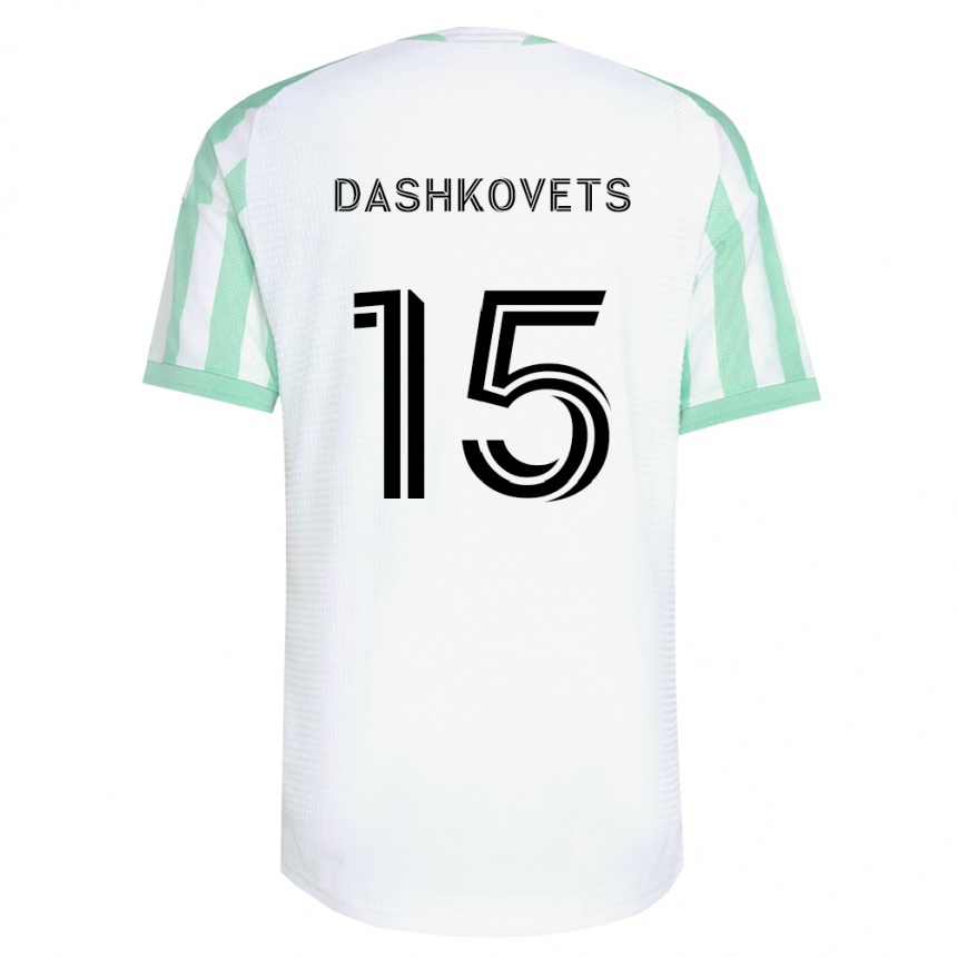 ילדים כדורגל Artem Dashkovets #15 ירוק בהיר שחור לבן הרחק ג'רזי 2026/27