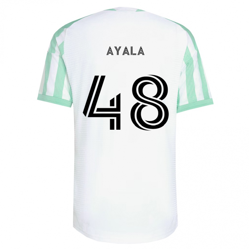 ילדים כדורגל Christian Ayala #48 ירוק בהיר שחור לבן הרחק ג'רזי 2026/27