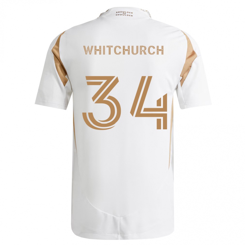 ילדים כדורגל Giuliano Whitchurch #34 לבן חום הרחק ג'רזי 2026/27