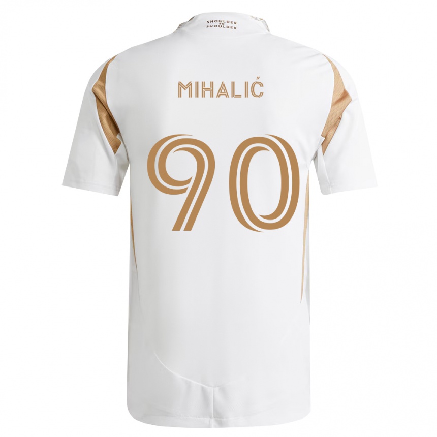 ילדים כדורגל Tommy Mihalić #90 לבן חום הרחק ג'רזי 2026/27