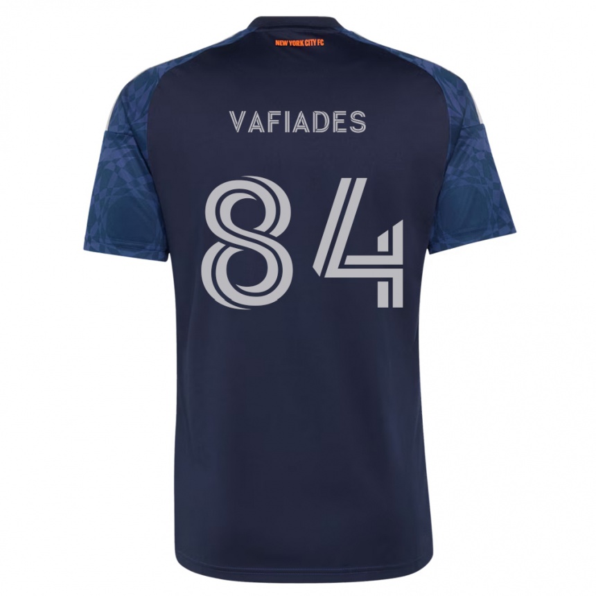 ילדים כדורגל Niccolo Vafiades #84 כחול עמוק לבן הרחק ג'רזי 2026/27