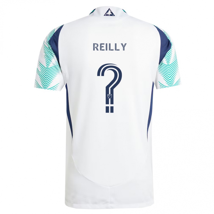 ילדים כדורגל Aidan Reilly #0 לבן כחול צי ירוק בהיר הרחק ג'רזי 2026/27