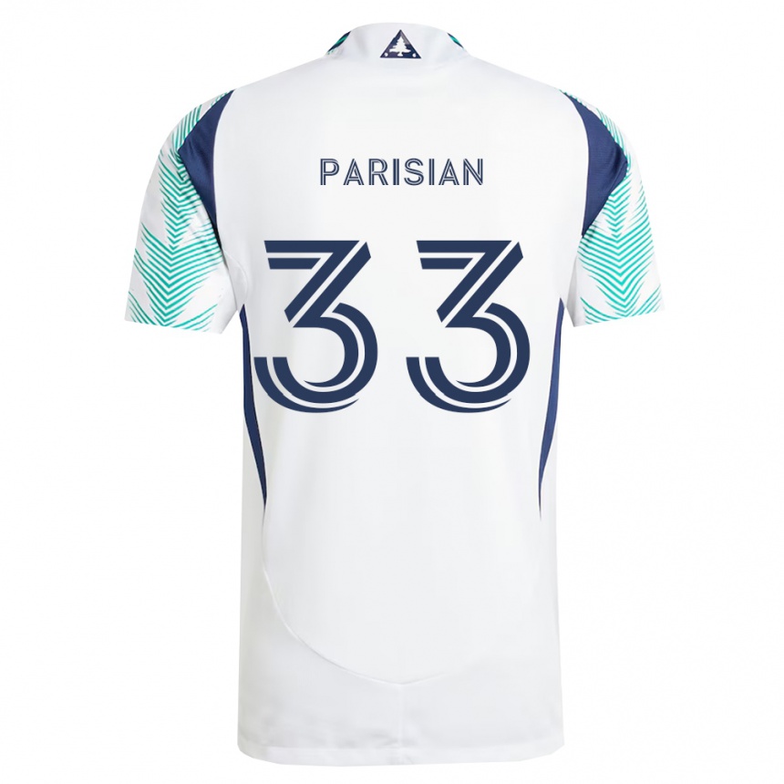 ילדים כדורגל Donovan Parisian #33 לבן כחול צי ירוק בהיר הרחק ג'רזי 2026/27