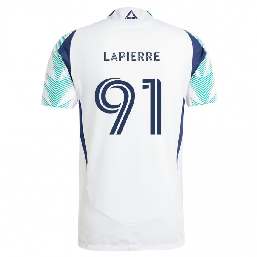 ילדים כדורגל Zach Lapierre #91 לבן כחול צי ירוק בהיר הרחק ג'רזי 2026/27