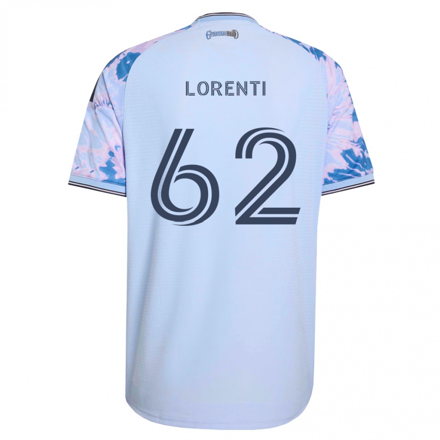 ילדים כדורגל Dominic Lorenti #62 כחול מלכותי לבן שחור הרחק ג'רזי 2026/27
