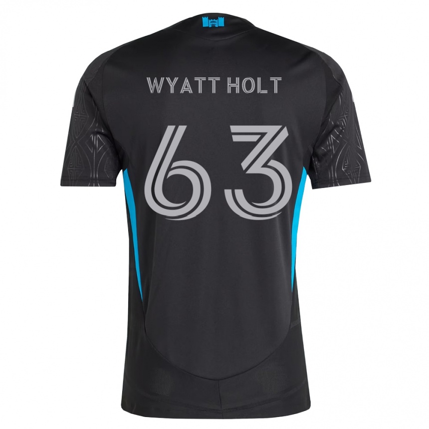 ילדים כדורגל Wyatt Holt #63 שחור לבן כחול שמיים הרחק ג'רזי 2026/27 ילדים כדורגל Wyatt Holt #63 שחור לבן כחול שמיים הרחק ג'רזי 2026/27