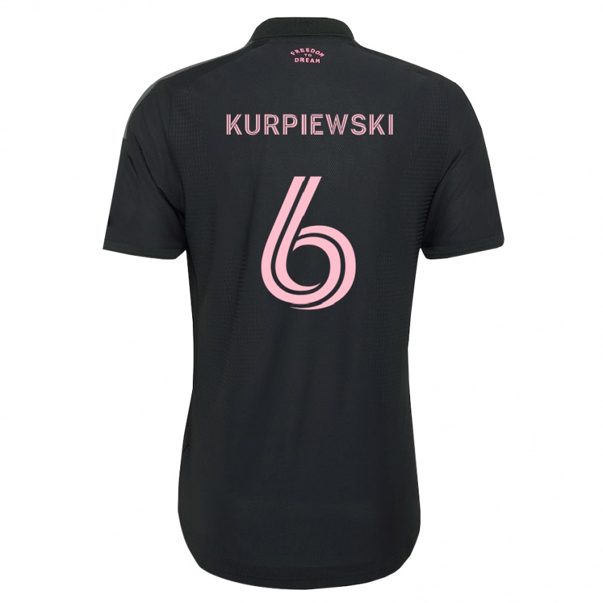 ילדים כדורגל Ethan Kurpiewski #6 ורוד שחור לבן הרחק ג'רזי 2026/27