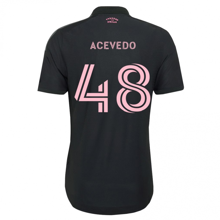 ילדים כדורגל Matías Acevedo #48 ורוד שחור לבן הרחק ג'רזי 2026/27 ילדים כדורגל Matías Acevedo #48 ורוד שחור לבן הרחק ג'רזי 2026/27