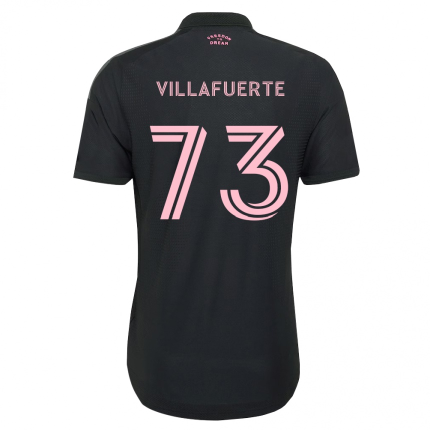 ילדים כדורגל Kendry Villafuerte #73 ורוד שחור לבן הרחק ג'רזי 2026/27