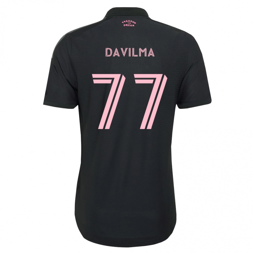 ילדים כדורגל Kensly Davilma #77 ורוד שחור לבן הרחק ג'רזי 2026/27