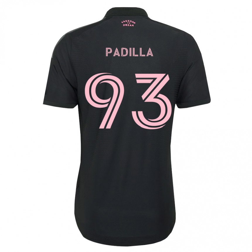 ילדים כדורגל Leandro Padilla #93 ורוד שחור לבן הרחק ג'רזי 2026/27
