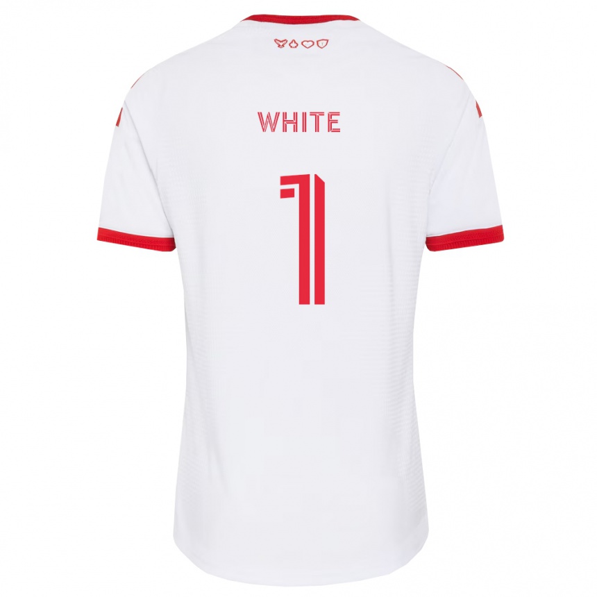 ילדים כדורגל O'mario White #1 לבן אדום שחור הרחק ג'רזי 2026/27