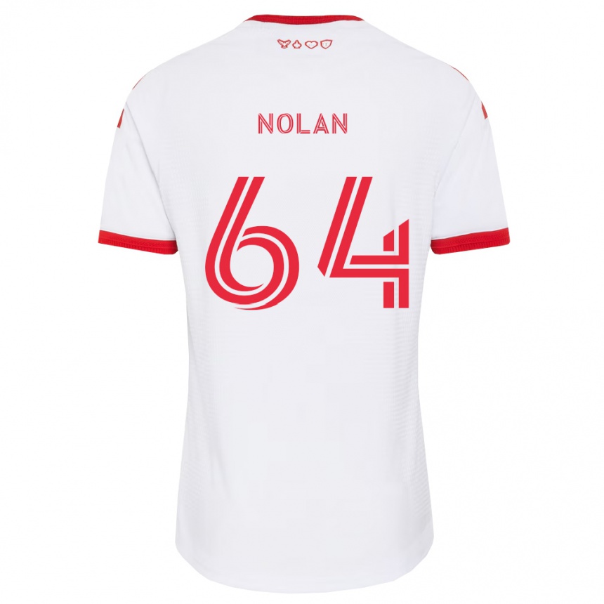 ילדים כדורגל Jahmarie Nolan #64 לבן אדום שחור הרחק ג'רזי 2026/27