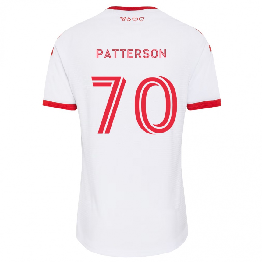 ילדים כדורגל Harrison Patterson #70 לבן אדום שחור הרחק ג'רזי 2026/27