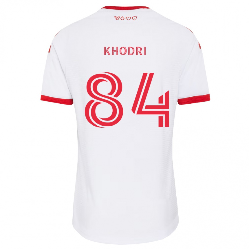 ילדים כדורגל Elias Khodri #84 לבן אדום שחור הרחק ג'רזי 2026/27