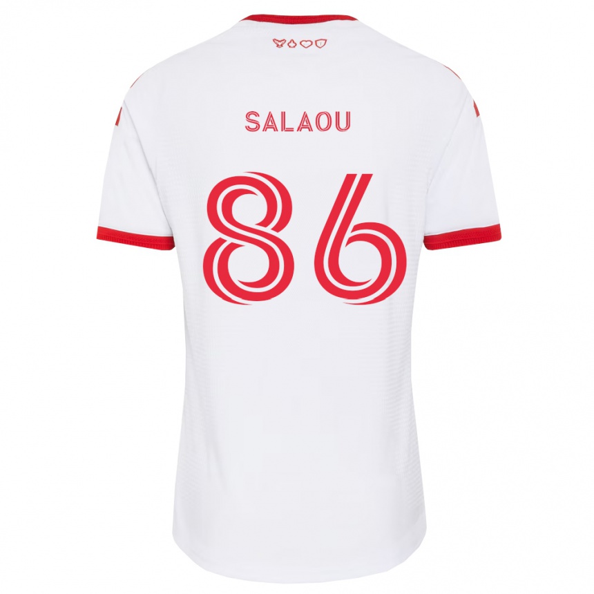ילדים כדורגל Abundance Salaou #86 לבן אדום שחור הרחק ג'רזי 2026/27