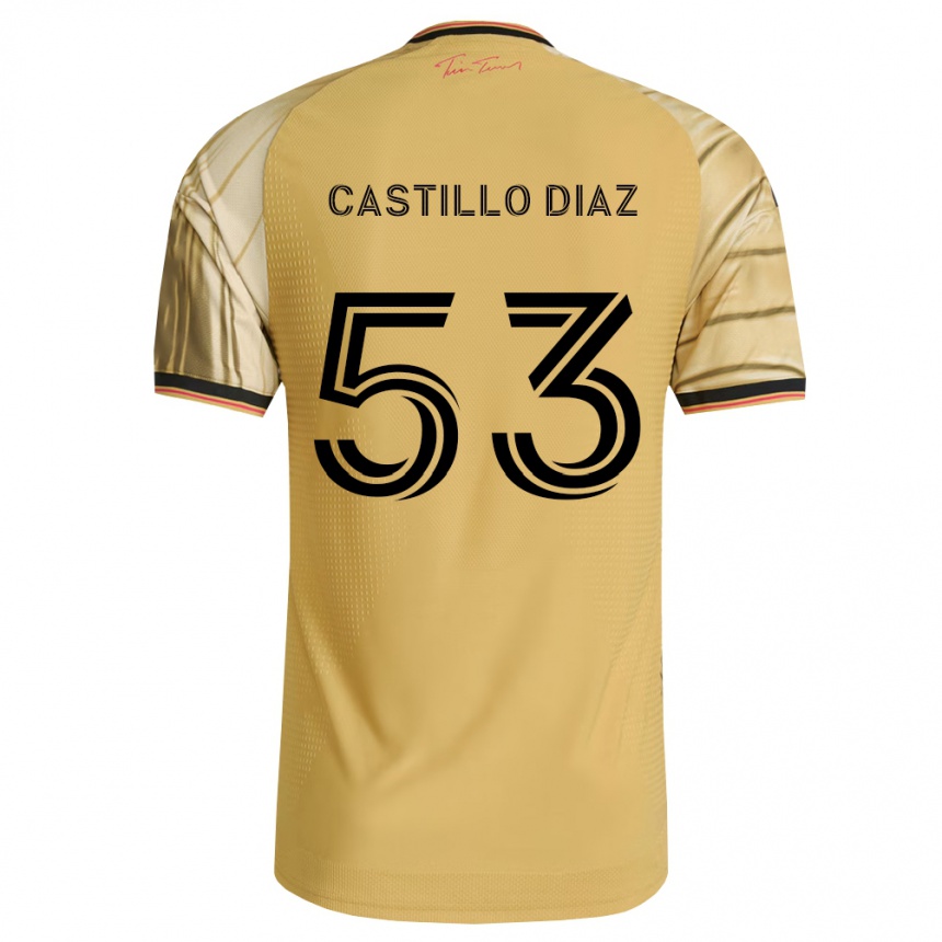 ילדים כדורגל Jesus Castillo Diaz #53 חום צהוב שחור הרחק ג'רזי 2026/27
