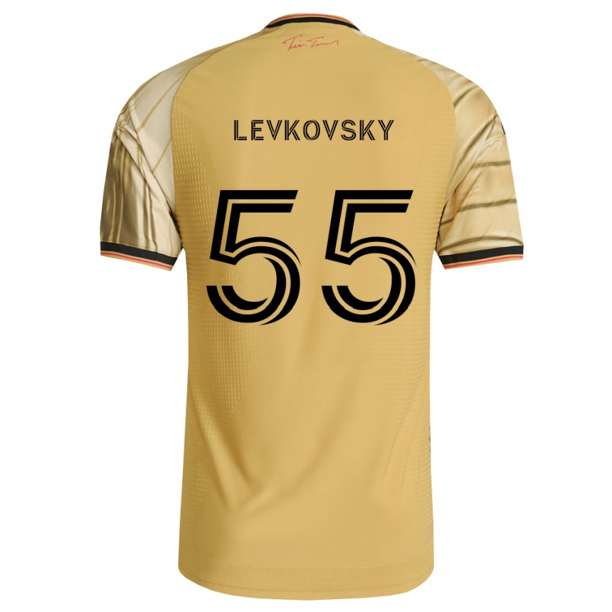 ילדים כדורגל Miroslav Levkovsky #55 חום צהוב שחור הרחק ג'רזי 2026/27
