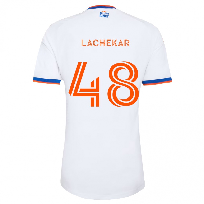 ילדים כדורגל Sami Lachekar #48 לבן כחול צי כתום הרחק ג'רזי 2026/27