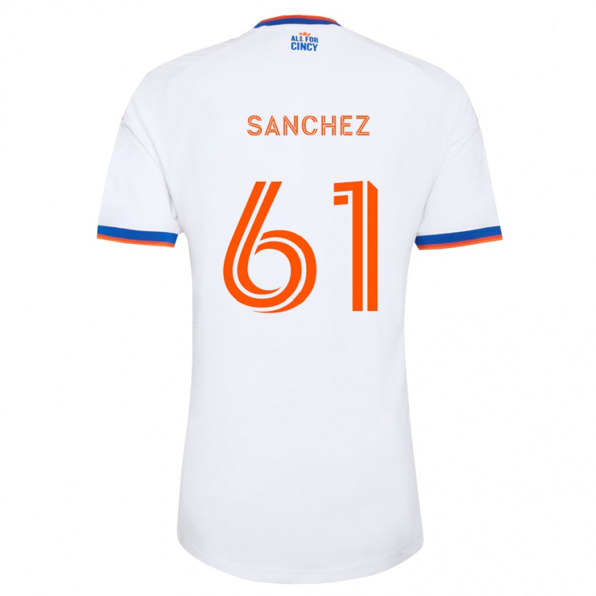 ילדים כדורגל Santiago Sanchez #61 לבן כחול צי כתום הרחק ג'רזי 2026/27