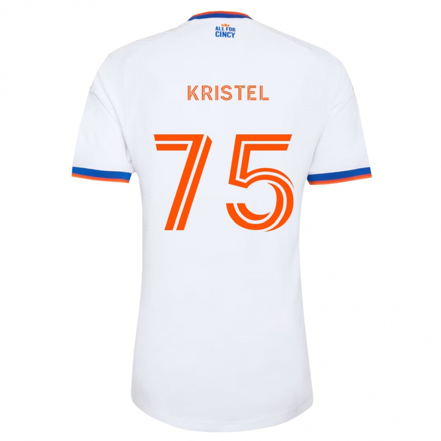 ילדים כדורגל Brandon Kristel #75 לבן כחול צי כתום הרחק ג'רזי 2026/27