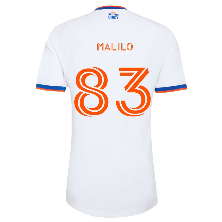 ילדים כדורגל Chance Malilo #83 לבן כחול צי כתום הרחק ג'רזי 2026/27