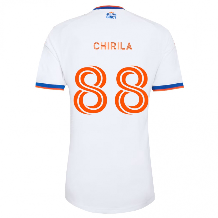 ילדים כדורגל Andrei Chirilă #88 לבן כחול צי כתום הרחק ג'רזי 2026/27