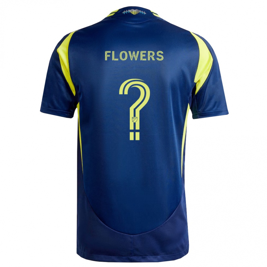 ילדים כדורגל Ashton Flowers #0 צהוב כחול צי הרחק ג'רזי 2026/27