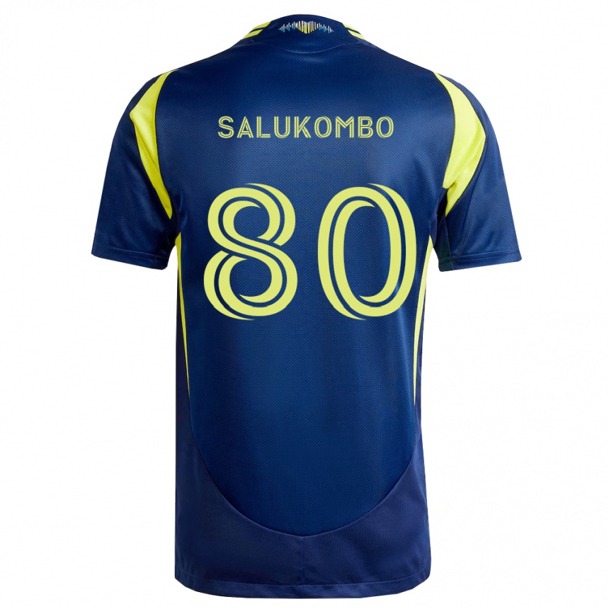 ילדים כדורגל David Salukombo #80 צהוב כחול צי הרחק ג'רזי 2026/27