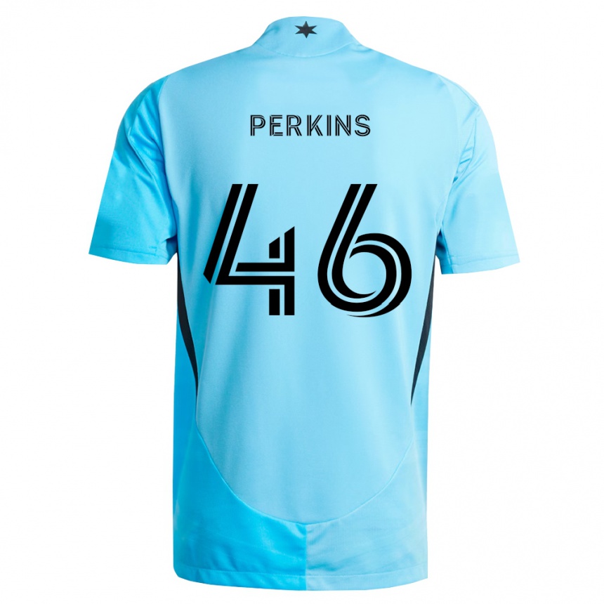 ילדים כדורגל Keane Perkins #46 כחול בהיר שחור הרחק ג'רזי 2026/27