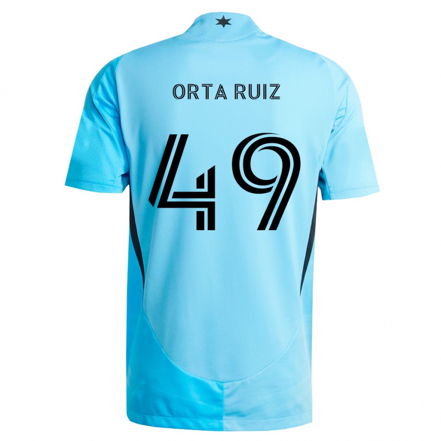 ילדים כדורגל Jose Orta Ruiz #49 כחול בהיר שחור הרחק ג'רזי 2026/27
