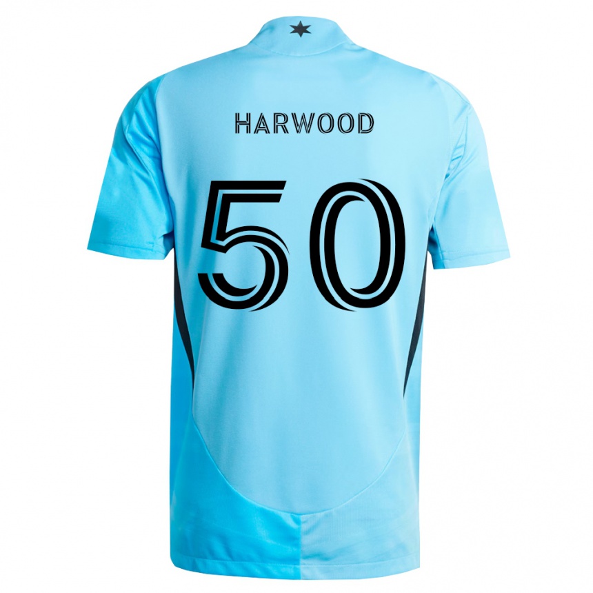 ילדים כדורגל Max Harwood #50 כחול בהיר שחור הרחק ג'רזי 2026/27