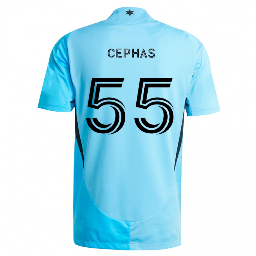ילדים כדורגל Jumel Cephas #55 כחול בהיר שחור הרחק ג'רזי 2026/27