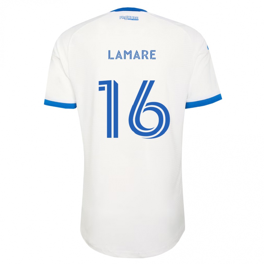 ילדים כדורגל Samuel Lamare #16 כחול שמיים לבן הרחק ג'רזי 2026/27