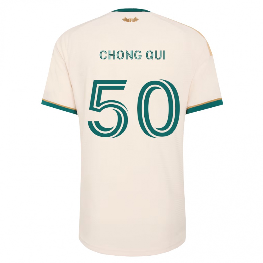 ילדים כדורגל Dominik Chong Qui #50 ירוק שמפניה הרחק ג'רזי 2026/27