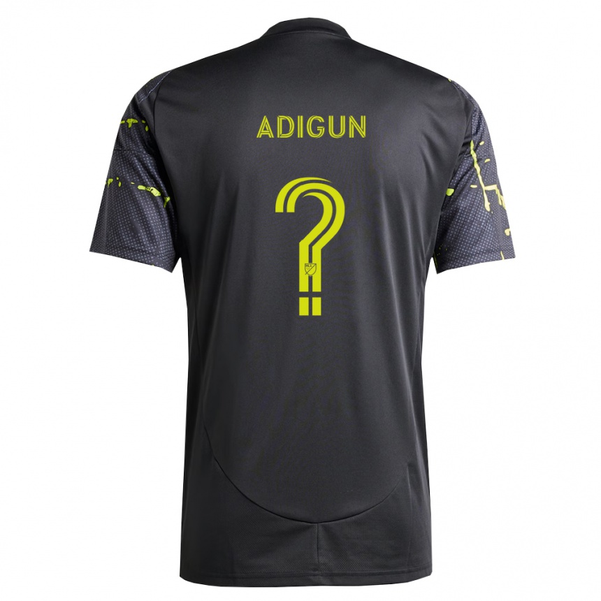 ילדים כדורגל Jd Adigun #0 צהוב ניאון שחור הרחק ג'רזי 2026/27