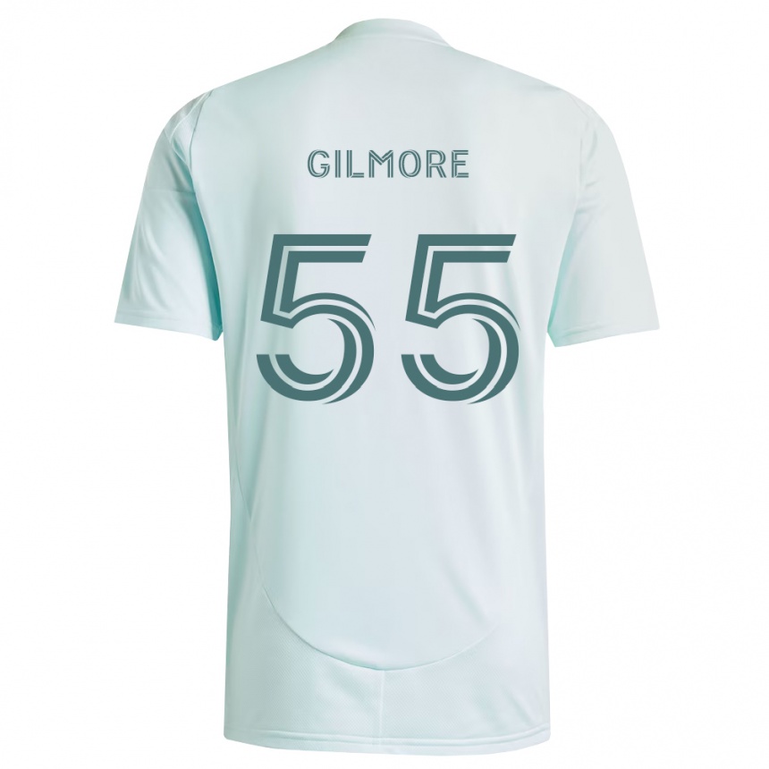 ילדים כדורגל Grant Gilmore #55 לבן ירוק בהיר הרחק ג'רזי 2026/27