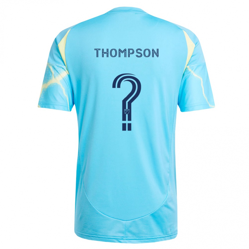 ילדים כדורגל Chris Thompson #0 כחול בהיר שחור צהוב בהיר הרחק ג'רזי 2026/27