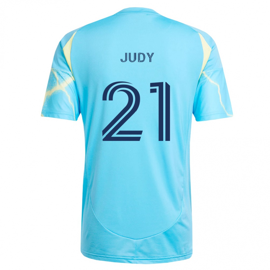 ילדים כדורגל Abram Judy #21 כחול בהיר שחור צהוב בהיר הרחק ג'רזי 2026/27