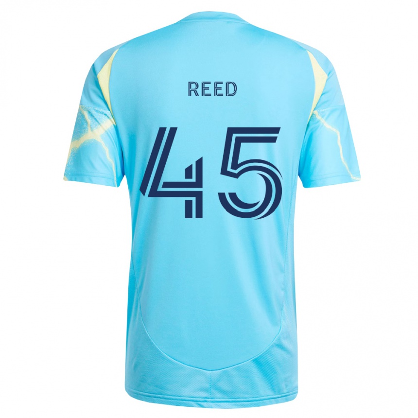 ילדים כדורגל Theo Reed #45 כחול בהיר שחור צהוב בהיר הרחק ג'רזי 2026/27