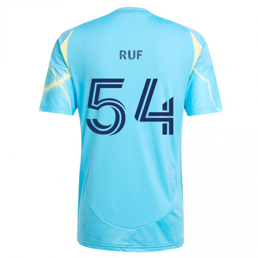 ילדים כדורגל John Ruf #54 כחול בהיר שחור צהוב בהיר הרחק ג'רזי 2026/27