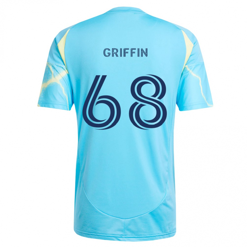 ילדים כדורגל Jordan Griffin #68 כחול בהיר שחור צהוב בהיר הרחק ג'רזי 2026/27