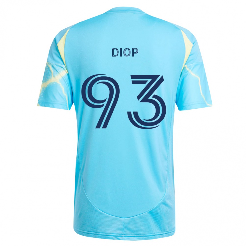 ילדים כדורגל Abdoulaye Diop #93 כחול בהיר שחור צהוב בהיר הרחק ג'רזי 2026/27