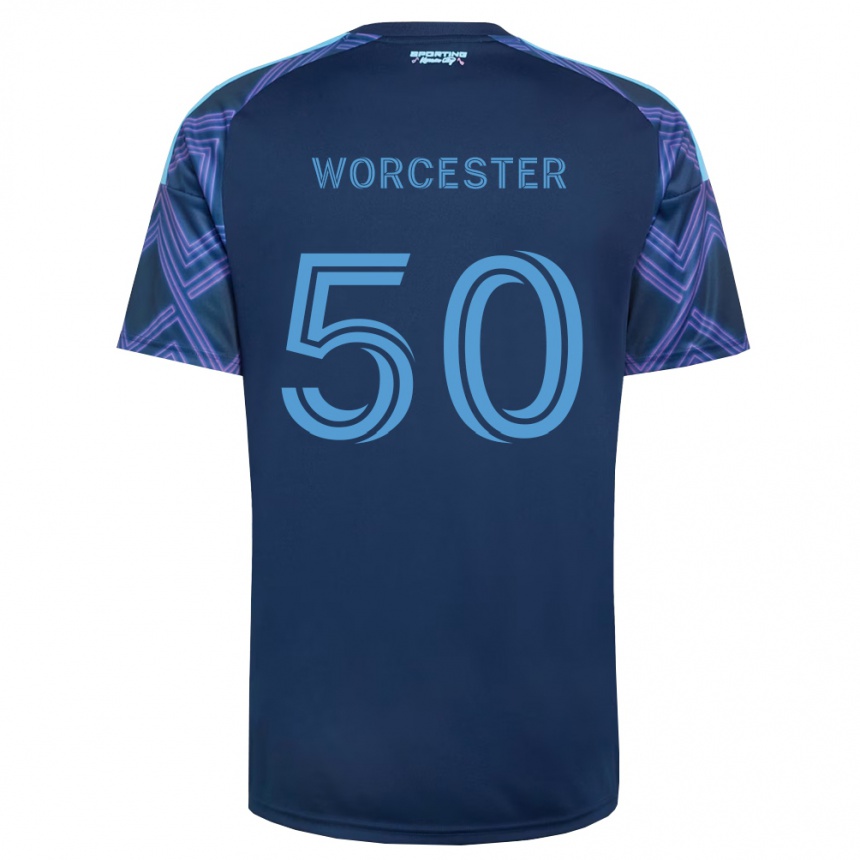 ילדים כדורגל Sam Worcester #50 כחול מלכותי סגול הרחק ג'רזי 2026/27
