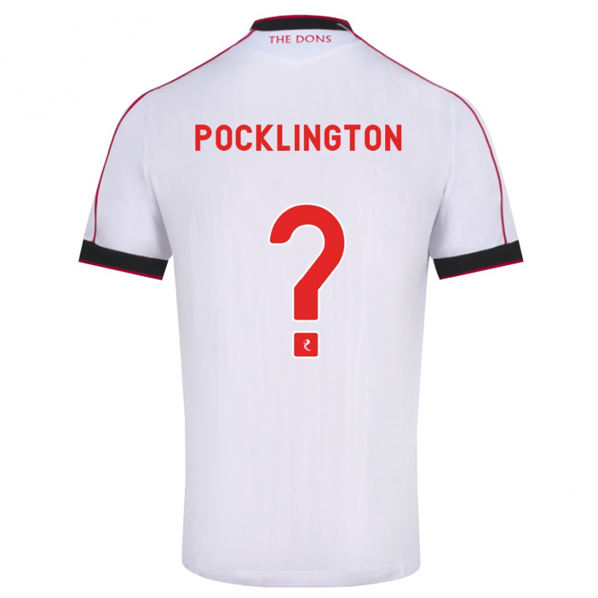 ילדים כדורגל Max Pocklington #0 שחור אדום לבן הרחק ג'רזי 2026/27