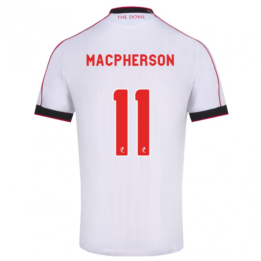 ילדים כדורגל Keira Macpherson #11 שחור אדום לבן הרחק ג'רזי 2026/27