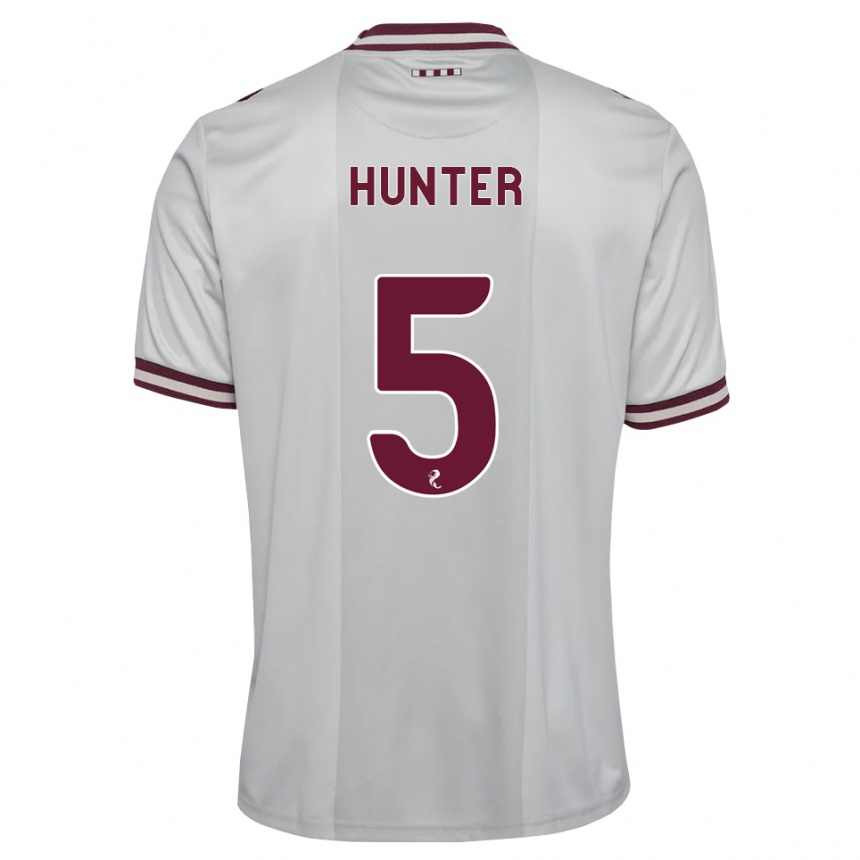 ילדים כדורגל Georgia Hunter #5 לבן בורגונדי הרחק ג'רזי 2026/27
