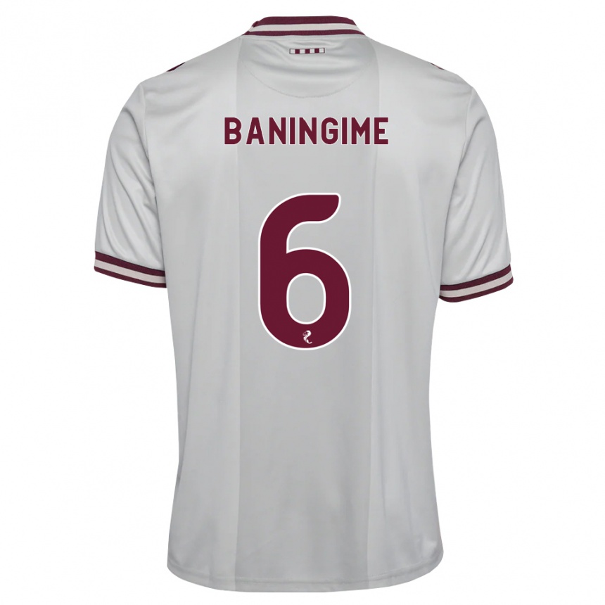 ילדים כדורגל Beni Baningime #6 לבן בורגונדי הרחק ג'רזי 2026/27