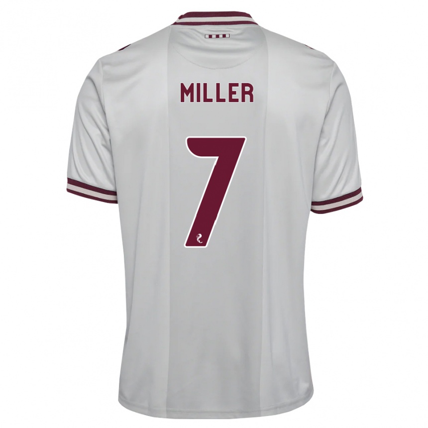 ילדים כדורגל Calvin Miller #7 לבן בורגונדי הרחק ג'רזי 2026/27