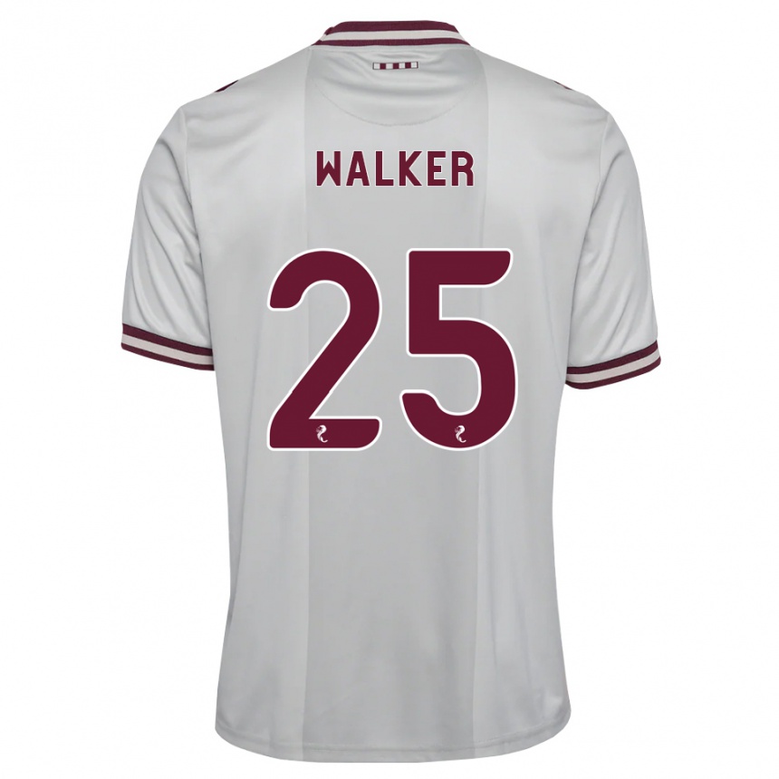 ילדים כדורגל Liam Walker #25 לבן בורגונדי הרחק ג'רזי 2026/27